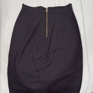 Banana Republic Black with Gold Zipper Knee-Length Pencil Skirt